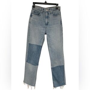 LOFT Two-Tone Blue Straight Leg Jeans GUC 25